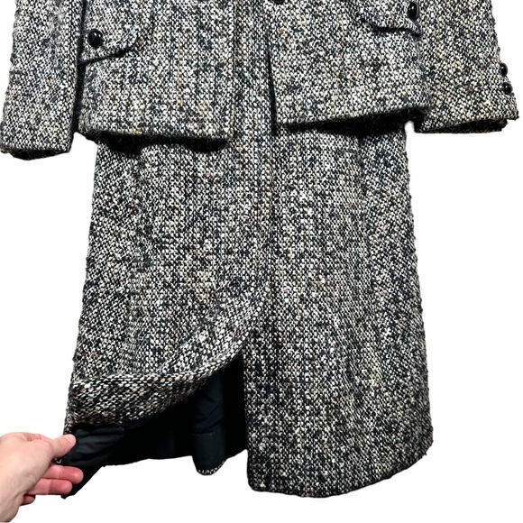 CHRISTIAN DIOR Vintage 1960's Matching Tweed Dress + Blazer Suit Set - Picture 5 of 16
